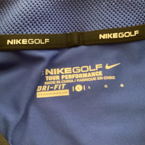 Men’s Nike Golf Tour Performance Blue Long Sleeve Polo Shirt size large Dri-Fit - Picture 6 of 9